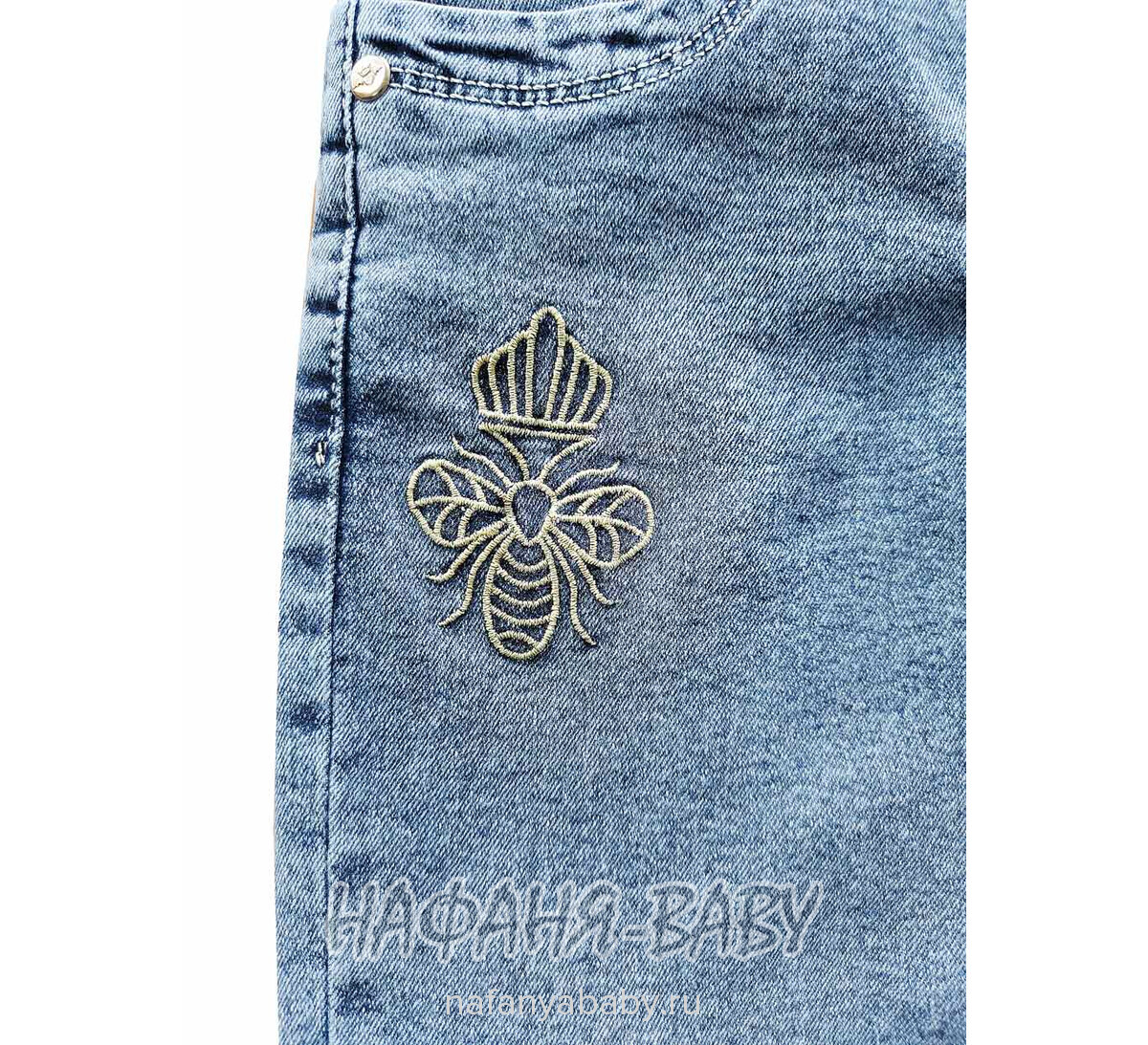Купить джинсы slim TATI Jeans арт: 9342 для девочки 7-11 лет, цвет синий, оптом Турция