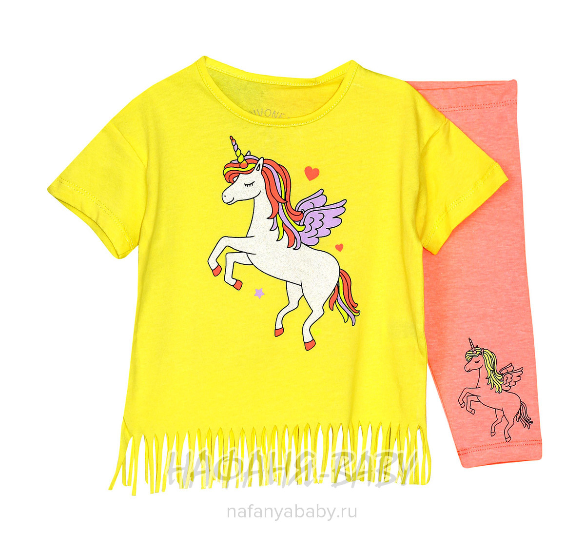 Детский костюм (футболка+лосины) DIVONETTE арт: 9376, 1-4 года, цвет желтый, оптом Турция