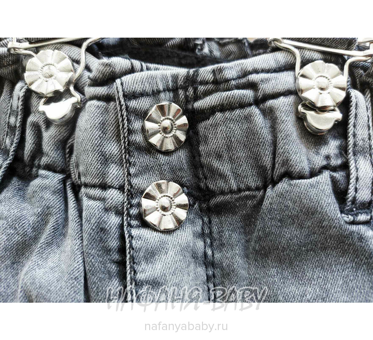 Детские джинсы TATI Jeans арт: 9601 для девочки от 3 до 7 лет, цвет черный, оптом Турция