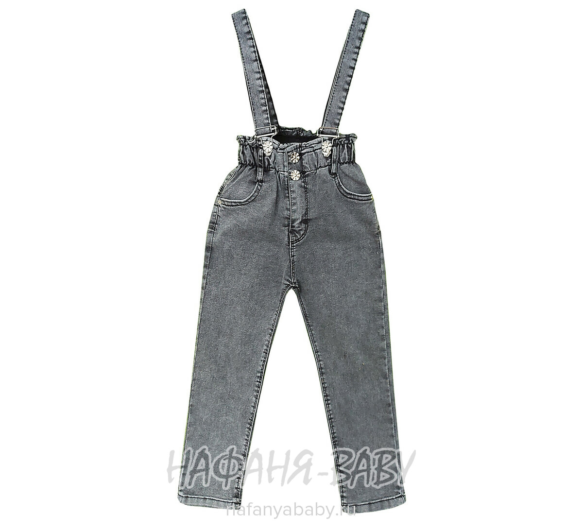 Купить джинсы на лямках TATI Jeans арт: 9602 для девочки 7-12 лет, цвет черный, Турция