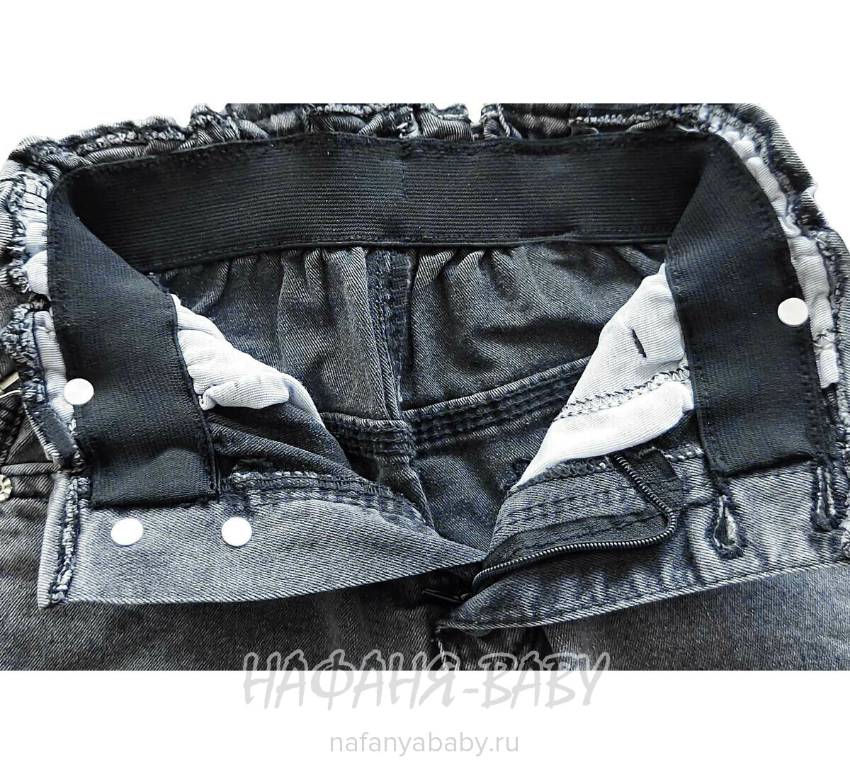 Купить джинсы на лямках TATI Jeans арт: 9602 для девочки 7-12 лет, цвет черный, оптом Турция